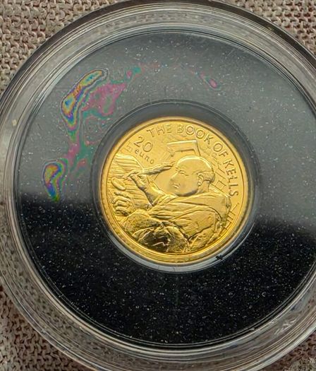 Ireland 2012 Gold Proof 20 Euro Book of Kells Celebrating Irish Monastic Art Coin in Original Holder with COA