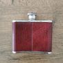 Hip flask with genuine leather inlay for sale Image 2