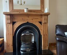 Fireplace, surround and mirror
