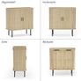 Buffet Storage Cabinet for Living Room, Kitchen Cupboard with Tambour Sliding Door Image 5