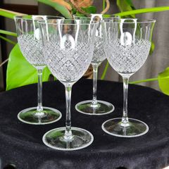 Marc Jacobs for Waterford Crystal Wine Glasses Set of 4 Cut Crystal Goblets 20cm