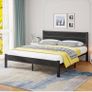 King Size Bed Frame with Wooden Headboard  Under-Bed Storage for Master Bedroom, Couples, Heavy Duty Metal Frame 800 lbs, Noise-Free, No Box Spring Needed, Easy Assembly , Black Oak Image 2