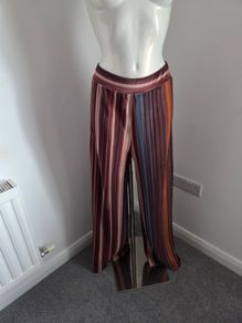 New. Gorgeous Royal Bell Wide Leg Velour-feel striped trousers. Fit 8-12.