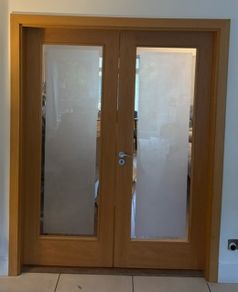 Interior double doors with frame