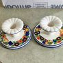 Set of 2 Candle holder 5.5 x 12 cm (1739501) Golden Summer Royal Copenhagen Faience Image 2