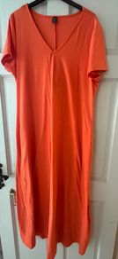 Orange Maxi Dress With Pockets