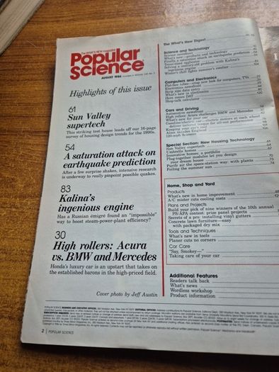 Vintage Popular Science August 1986