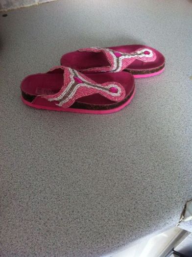 Brand New Pink Beaded shoes