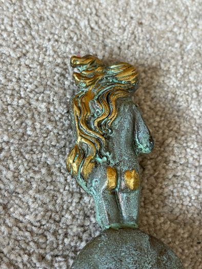 Vintage Brass Statuette Depicting The Birth Of Venus