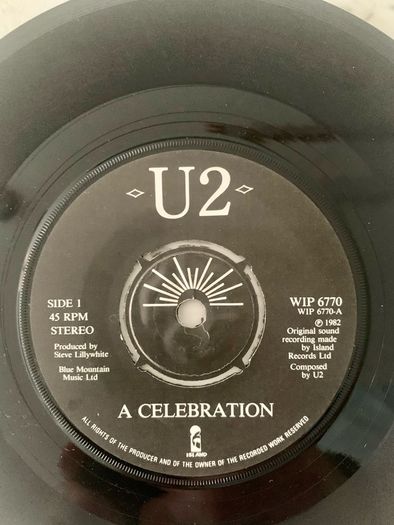 U2 A Celebration  7 Inch Vinyl Original 1982 UK Release