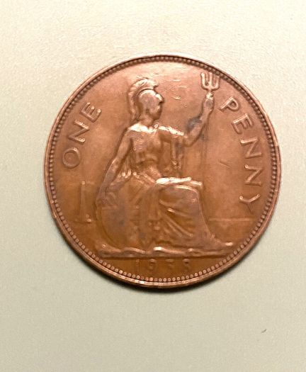 UK Penny, George V1 from 1938