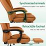 Executive Office Chair with 8 Point Massage & Seat Heated, Home PC Gaming Chairs with Footrest, High Back 150 Reclining Executive Desk Chair with Padded Armrest, PU Leather, Brown Image 7
