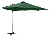 Cantilever Umbrella with Pole and LED Lights Green 300 cm