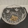 1980s Vintage Cut Crystal Bowl with Gilt Base Image 6