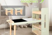 FUN Kids Sensory Table and 2 Chairs Set with Storage Bins &amp; Shelves, Toddler Activity Table with Blackboard and Whiteboard, Childrens Art Table for Drawing Sand and Water Play Ages 3 to 8