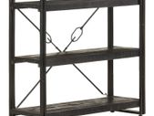 3-Tier Bookcase Black 90x30x80 cm Solid Mango Wood