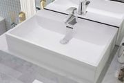 Basin with Faucet Hole Ceramic White 60.5x42.5x14.5 cm