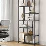 Bookcase with 6 shelves ink black - transparent glass Image 3