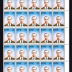 1982 Ireland Centenary of the Birth of Eamon DeValera Commemorative Stamps Block of 25 Mint Never Hinged (MNH)