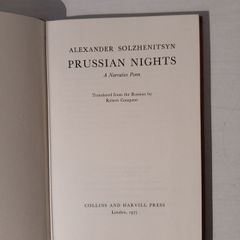 Prussian Nights by Alexander Solzhenitsyn 1977 First Edition