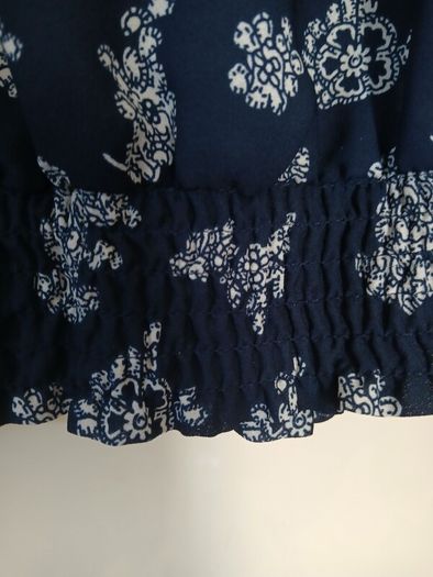 Navy print blouse