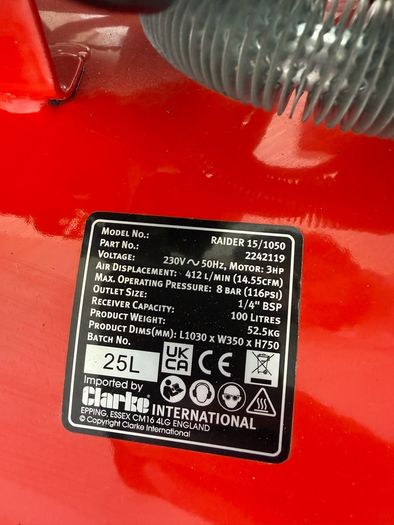Clarke 100L Compressor