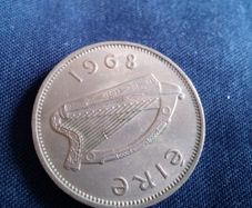 Irish Sixpence Coin. 1968.