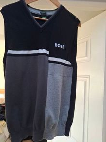 Boss Sleeveless V Neck Jumper
