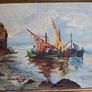 Pair Early 20th Century Oil Paintings Marine Scenes Gilt Frames Image 5