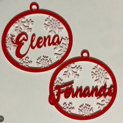 Personalised Christmas tree baubles - custom names