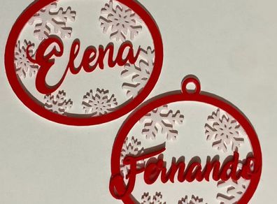 Personalised Christmas tree baubles - custom names