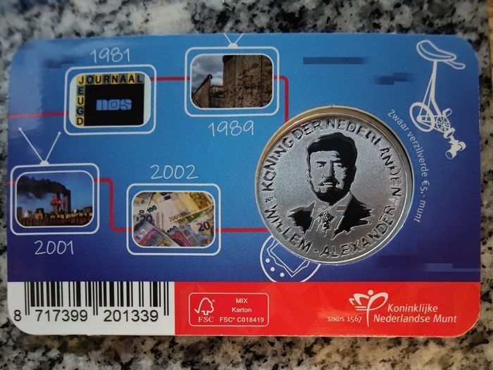 Netherlands 5 Euro Uncirculated Coin 2021 - NOS Youth News - Dutch Coincard Catalogue
