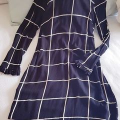 Zara Mini Black & White Dress - Size 8