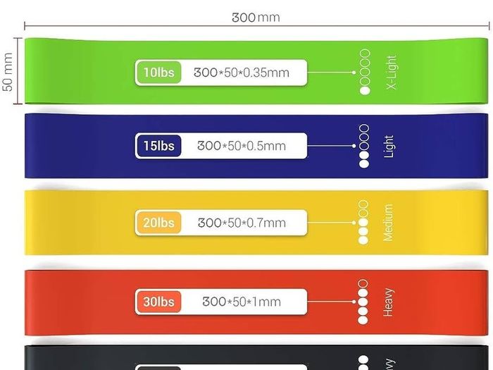 FREE EXPRESS SHIPPING Resistance Bands Set for Men and Women, Pack of 5 Different Resistance Levels Elastic Band for Home Gym Long Exercise Workout  Great Fitness Equipment for Training Yoga Free Carrying Bag