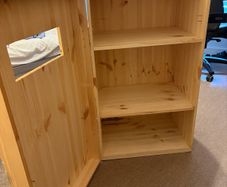 Handmade Solid Pine Wood Cabinet with Shelves