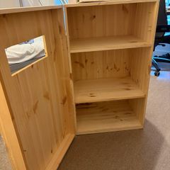 Handmade Solid Pine Wood Cabinet with Shelves