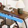 Narrow Console Table for Hallway 4-Tier Rustic Sofa Table with Circle Metal Base Industrial Wooden Entryway Table with Storage Shelves for Living Room Foyer Image 4