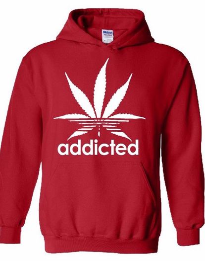 Addicted Marijuana Leaf HOODIE weed ganja 420 marihuana hoodie jumper