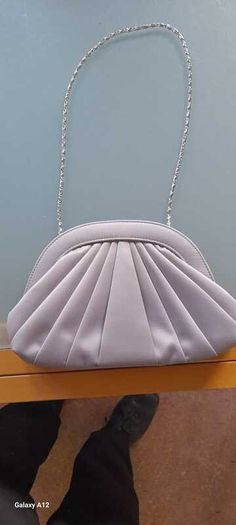 Marks and Spencer silver satin clutch bag - new