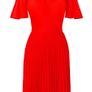 Karen Millen Red Floral Laser-Cut Pleat Dress Image 5