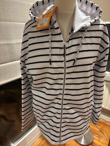 Offers Welcome Please- Regatta Great Outdoors Brand New with price tag Navy and White Striped Zip Up Hoodie - Size 12