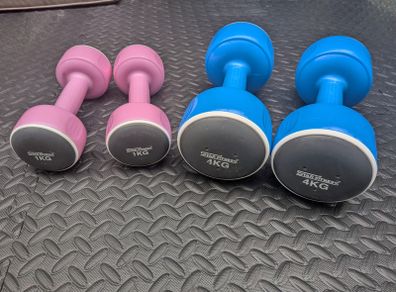 Dumbbell Set Pair of 4kg & Pair of 1kg Neoprene Weights