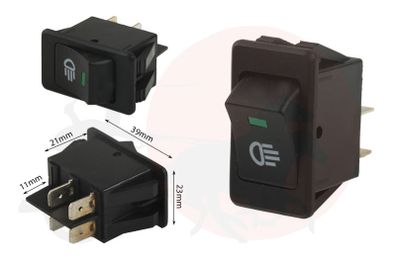 Car Headlights / Fog Lights Switch with Green Light