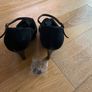 Next Black Suede Peep toe Strappy Heels UK6 Image 3