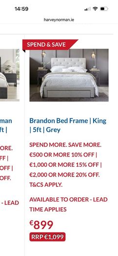 King size bed and mattress