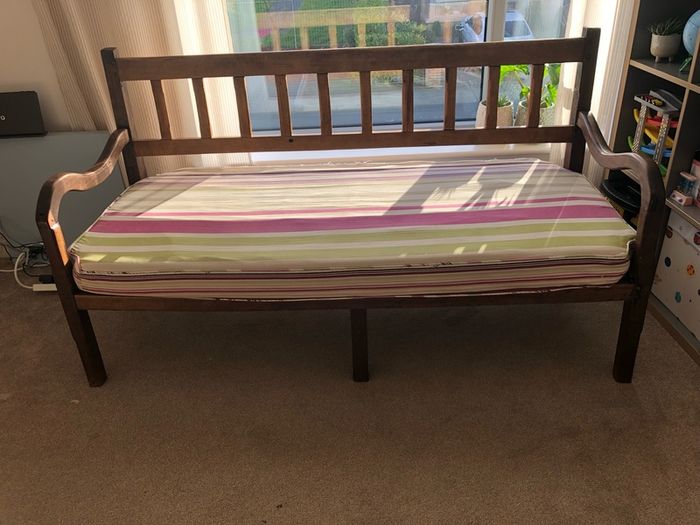Solid Wood Bench with a cushion