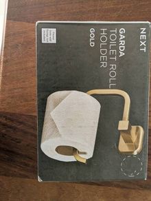 NEW In Box: Next "Garda" Gold Toilet Roll Holder
