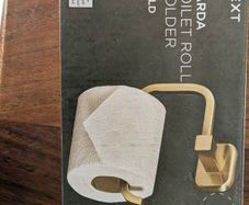 NEW In Box: Next "Garda" Gold Toilet Roll Holder
