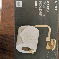 NEW In Box: Next "Garda" Gold Toilet Roll Holder