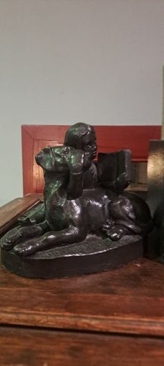 Genesis Bronze Dogs Statues X 2
